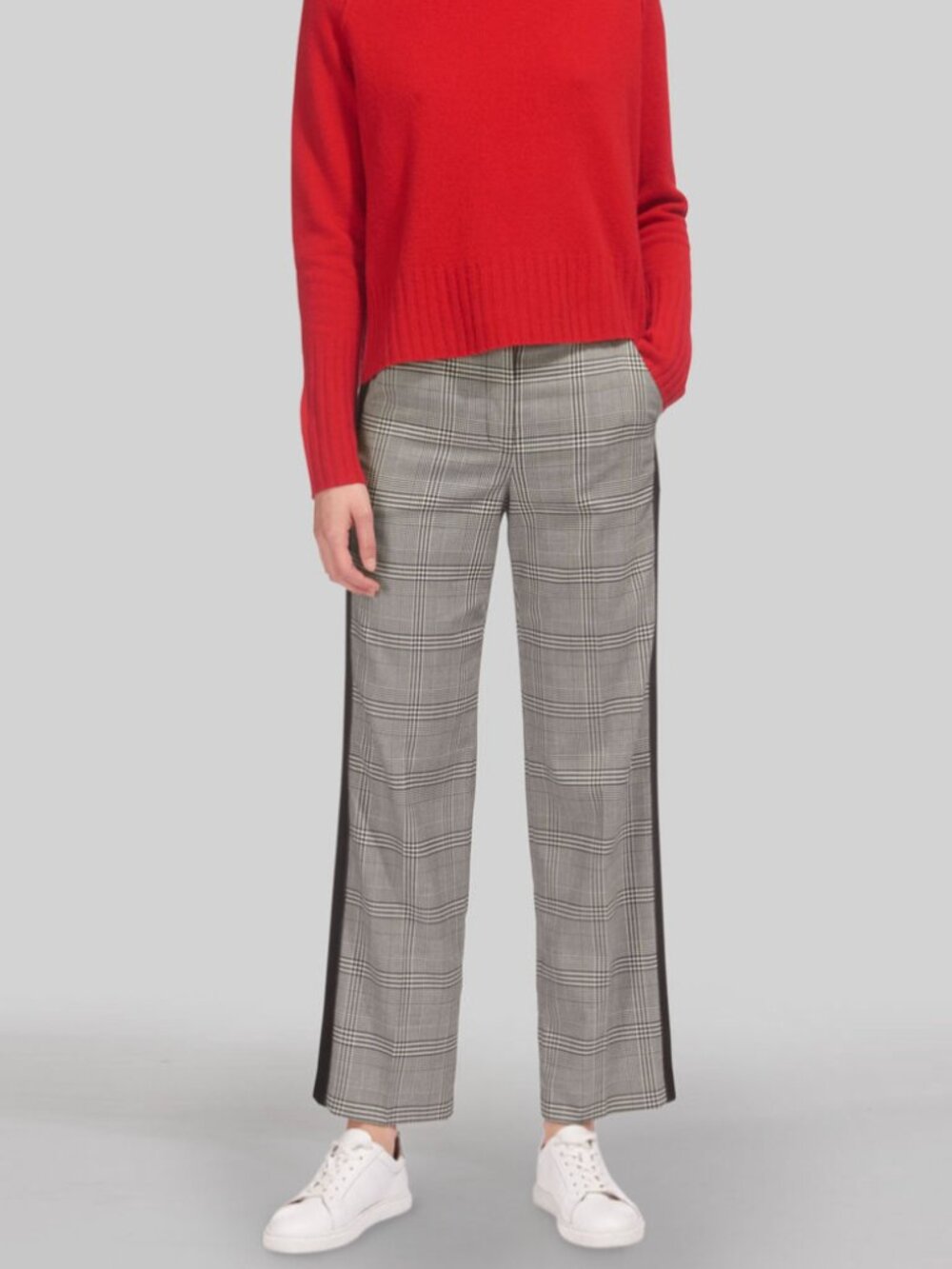Whistles Check Wise Leg Side Stripe Pants 2